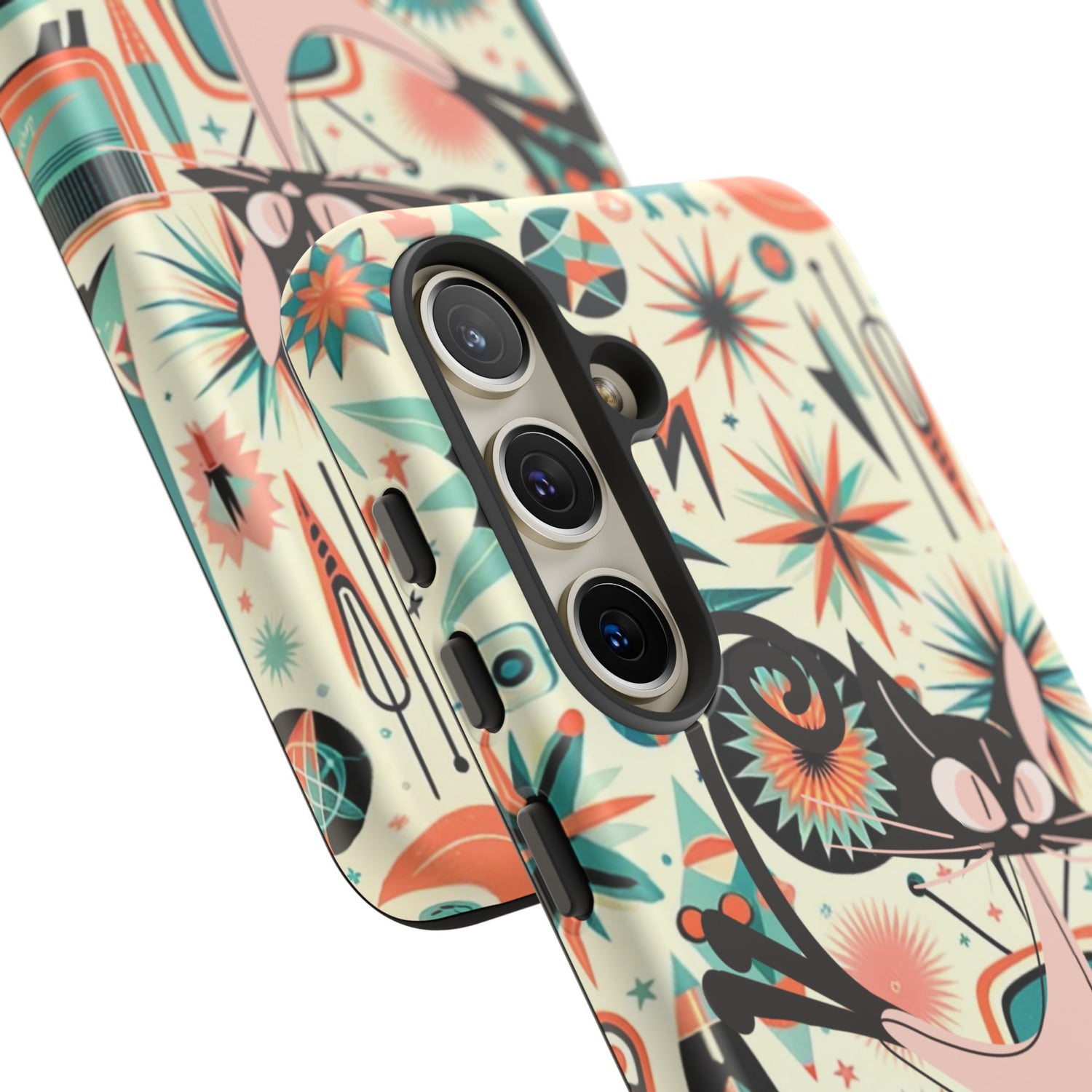 Atomic Kitty Boomerang Space Kitty Mid Century Modern Samsung, Smart Phone, Tough Cases