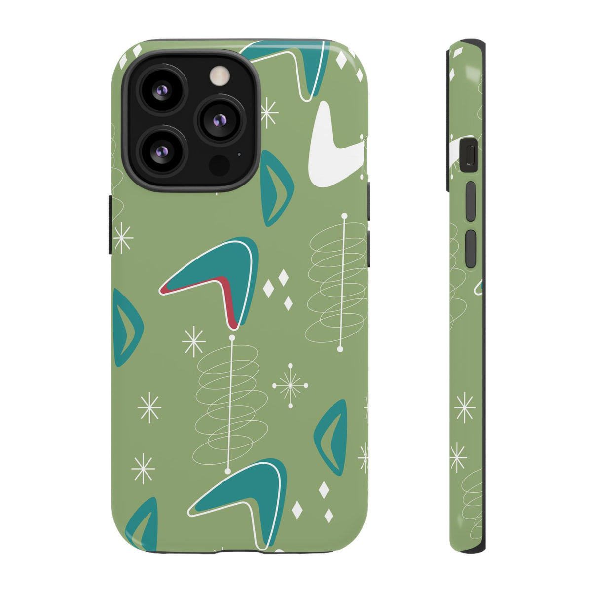 Mid Century Modern Atomic Boomerang, 50s Space Age Tough Phone Case