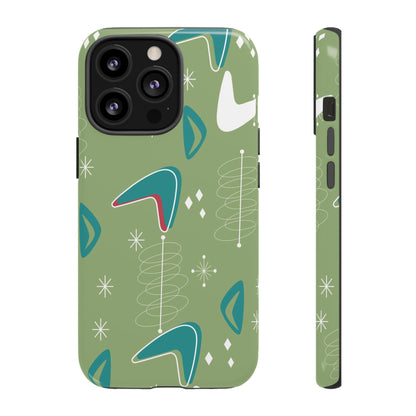 Mid Century Modern Atomic Boomerang, 50s Space Age Tough Phone Case