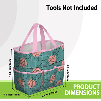 Mid Century Modern Atomic Starburst Teal Pink Garden Tool Bag