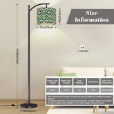 Art Deco Peacock Inspired Arc Floor Lamp - Mid Century Modern Gal