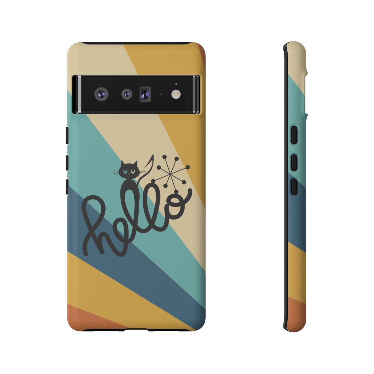 Atomic Groovy Cat, Retro, Kitschy, Hello Starburst, Mid Mod Smart Phone Tough Phone Cases