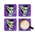 Bride of Frankenstein Retro Mid Mod Horror Buff Purple Halloween Corkwood Coaster Set - Mid Century Modern Gal