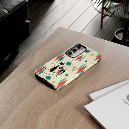Atomic Kitty Cat, Mid Mod Franciscan Pattern, Kitsch Tough Phone Cases