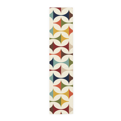 Mid Century Modern Table Runner, Retro Scandinavian Modern Danish Geometric Design, Green, Brown, Beige, Yellow, Teal, MCM - Mid Century Modern Gal