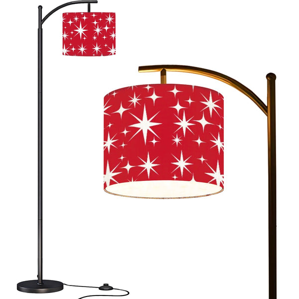 Atomic 50s Red Starburst Mid Mod Modernism Arc Floor Lamp (Made in USA)