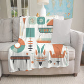 Mid Century Modern Minimalist Mod Designed Minky Blanket - Mid Century Modern Gal
