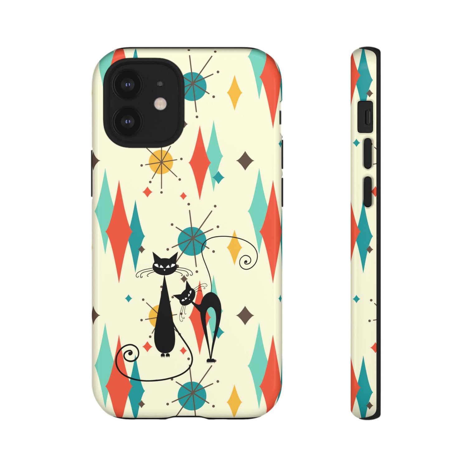 Atomic Kitty Cat, Mid Mod Franciscan Pattern, Kitsch Tough Phone Cases - Mid Century Modern Gal
