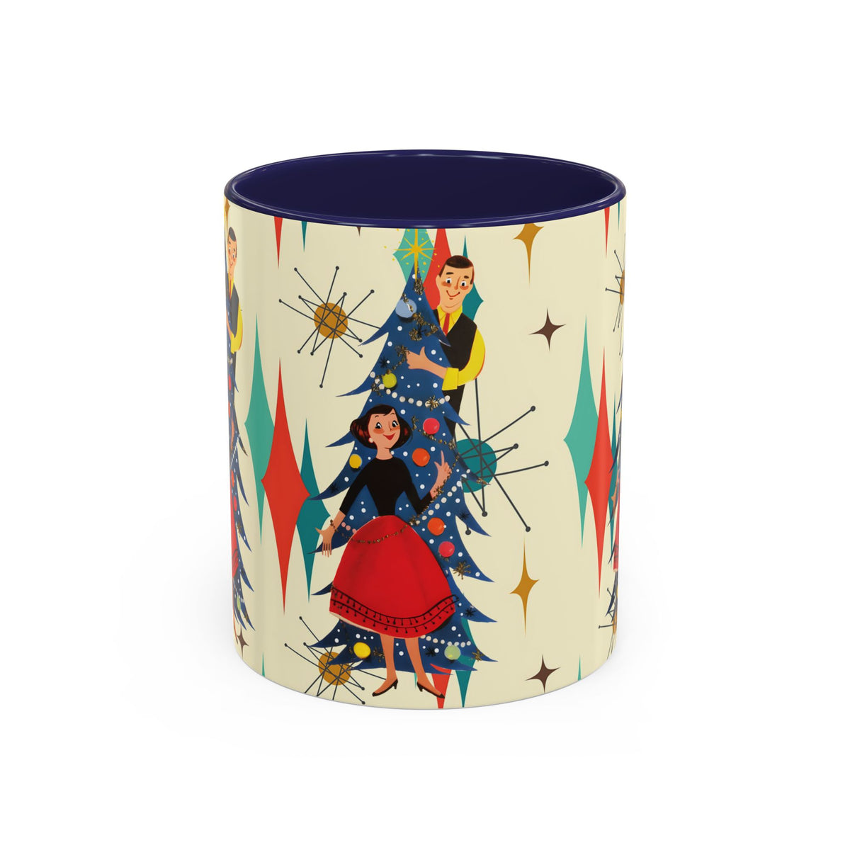 Mid Century Modern 50s Kitsch Christmas Starburst Coffee Mug - Mid Century Modern Gal
