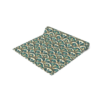 Art Deco Peacock Inspired Table Runner - Mid Century Modern Gal