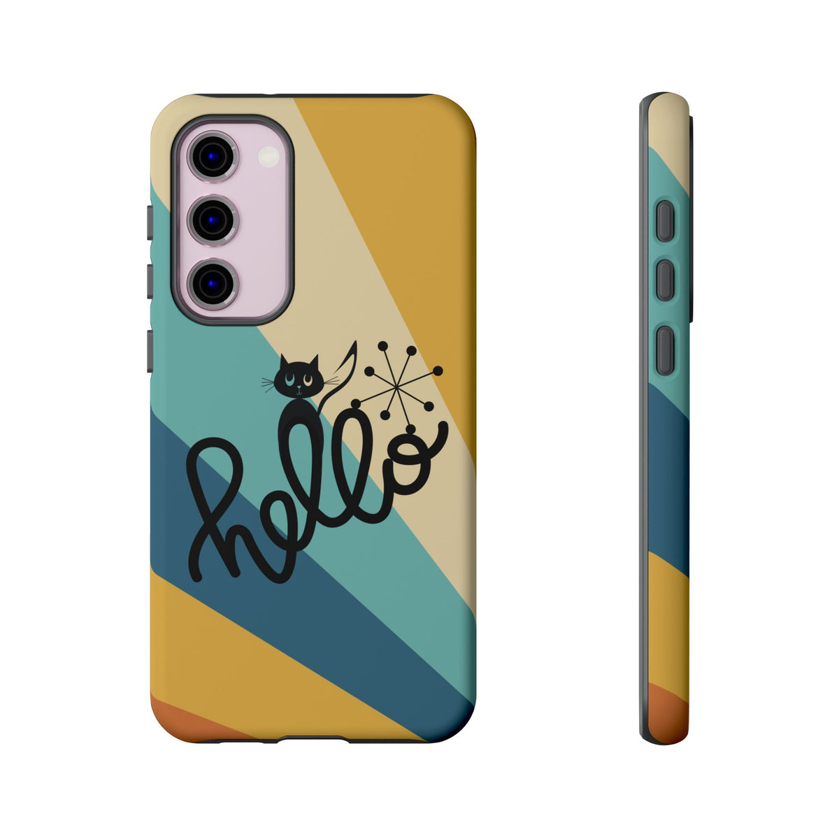 Atomic Groovy Cat, Retro, Kitschy, Hello Starburst, Mid Mod Smart Phone Tough Phone Cases - Mid Century Modern Gal