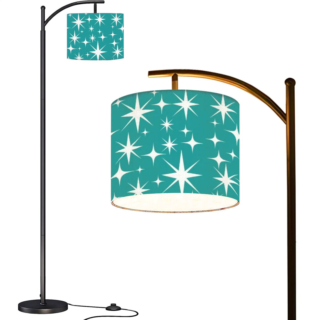 Atomic Teal Starburst 50s Mod Mid Century Modernist Arc Floor Lamp - Mid Century Modern Gal