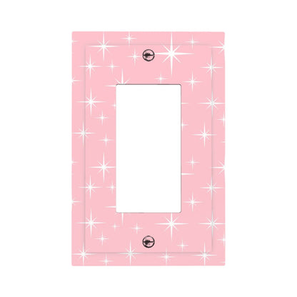 Mid Century Modern Pink Starburst  Modern Switch Cover 1-Gang 1 Decorator - Mid Century Modern Gal
