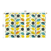 Mid Century Modern Scandinavian Yellow, Aqua, Orange, Mid Mod Retro Window Curtains (two panels) - Mid Century Modern Gal