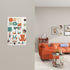 Mid Century Modern White, Orange Teal Modern Switch Cover 1-Gang 1 Toggle - Mid Century Modern Gal