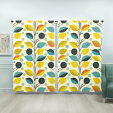 Mid Century Modern Scandinavian Yellow, Aqua, Orange, Mid Mod Retro Window Curtains (two panels) - Mid Century Modern Gal