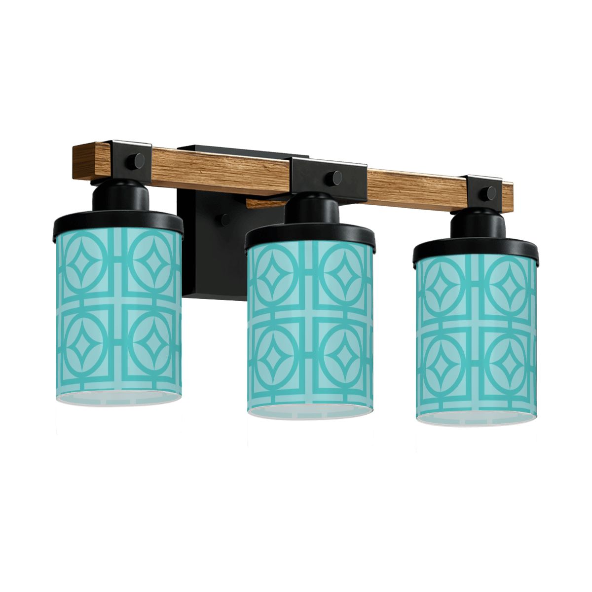 Breeze Block Mid Century Modern Blue Retro Mod Vanity Light Fixture - Mid Century Modern Gal