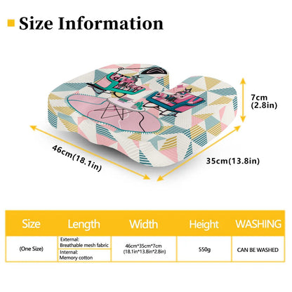 Atomic Kitschy Cat Mid Century Modern Designed Orthopedic Memory Foam Seat Cushion - Mid Century Modern Gal