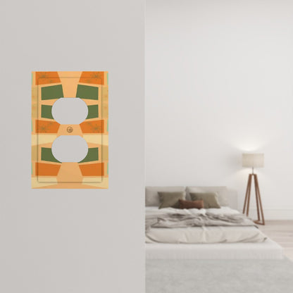 Mid Century Modern Geometric Retro Switch Cover 1-Gang 1 Duplex - Mid Century Modern Gal