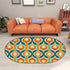 Mid Century Modern Groovy Mod, Teal, Aqua Orange Groovy Oval Rug - Mid Century Modern Gal