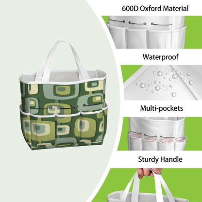 Mid Century Modern, Geometric, Groovy Green, Beige, Abstract, 60s 70s Retro, Mid Mod, MCM Garden Tool Bag - Mid Century Modern Gal