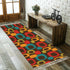 Mid Century Modern Chocolate Brown, Groovy Mod Runner Rug with Tassels - Mid Century Modern Gal