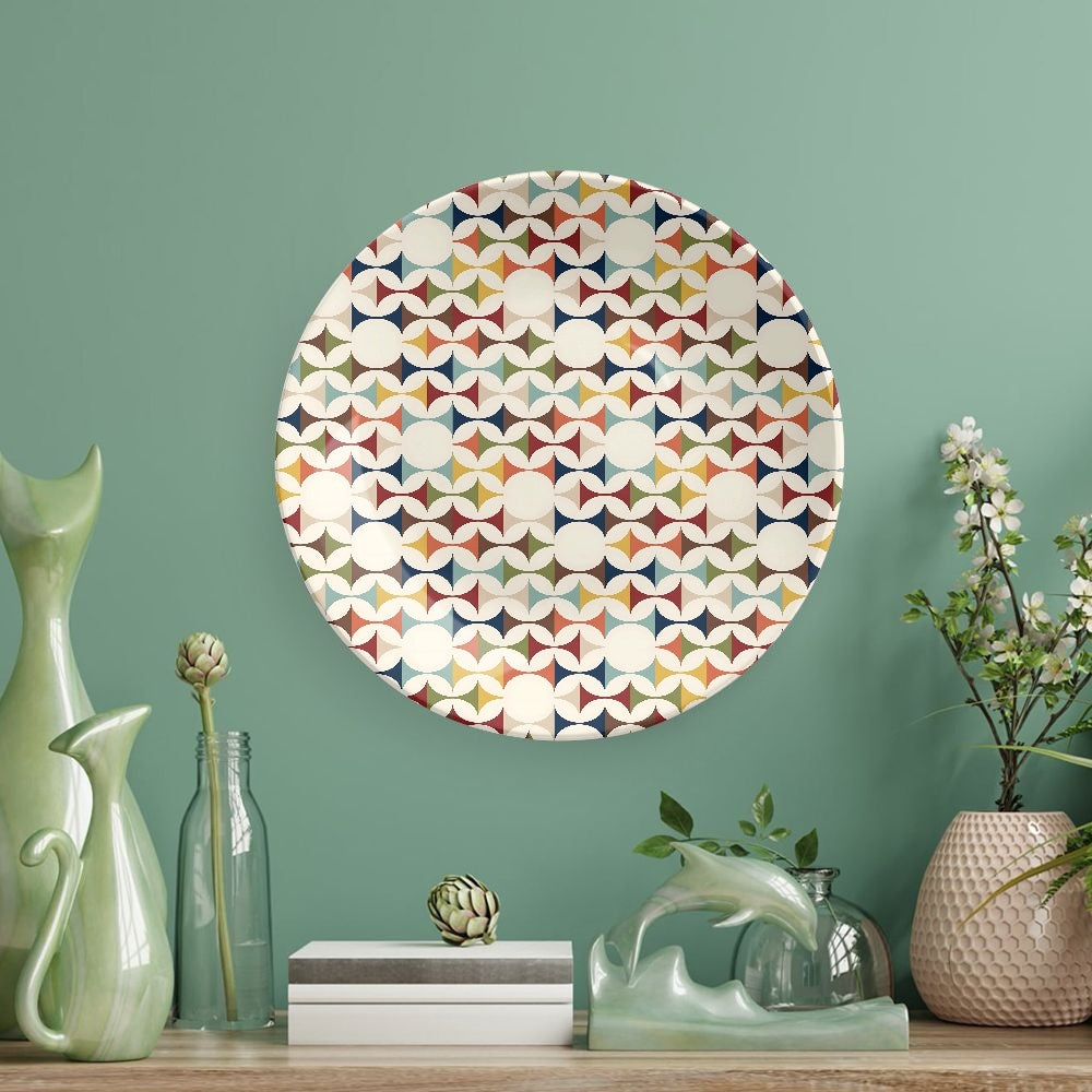 Mid Century Modern Scandinavian Geometric Ceramic Plates