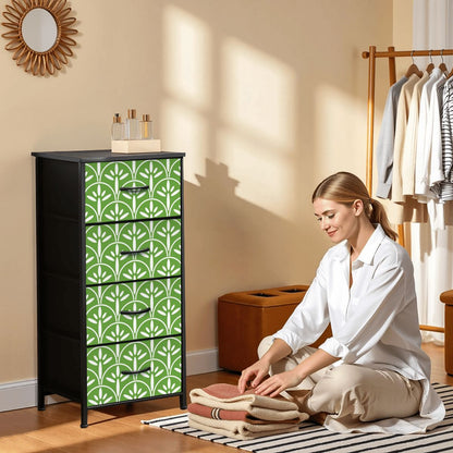Mid Century Modern Stylish Art Deco Green and White MCM 4-Drawer Dresser - Mid Century Modern Gal