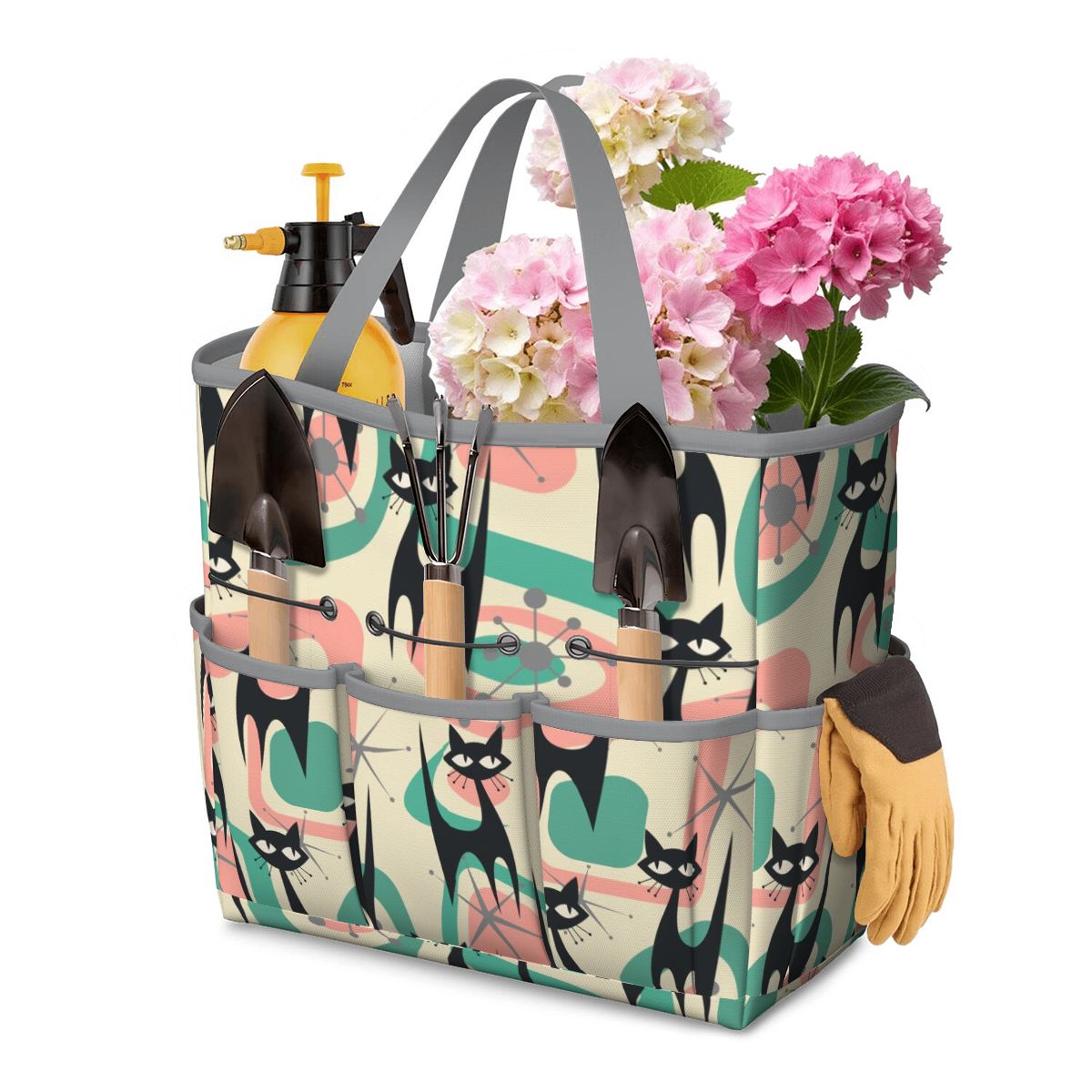 Atomic Cat Mid Century Modern Starburst Retro Kitsch Garden Tool Bag - Mid Century Modern Gal