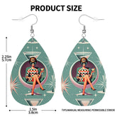 Mid Century Mod Gal Martini Lover, Retro Teardrop Earrings - Mid Century Modern Gal