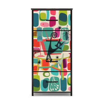 Mid Century Modern Atomic Cat Amoeba Designed 4-Drawer Dresser - Mid Century Modern Gal