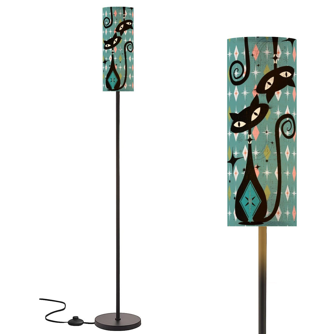 Atomic Cat Diamond Starburst, Mid Century Moder Slim Modern Floor Lamp - Mid Century Modern Gal