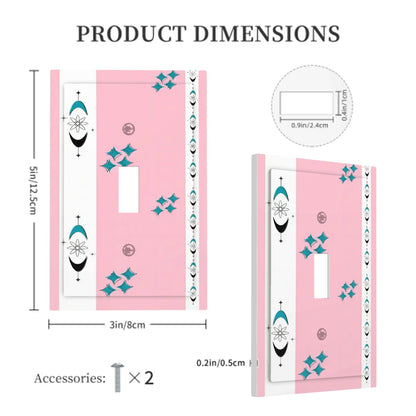 Atomic Pink Starburst, Boomerang Mid Century Modern Switch Cover - Mid Century Modern Gal