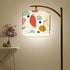 Mid Century Modern Arc Floor Lamp, Abstract Geometric Mod Design Shade - Mid Century Modern Gal