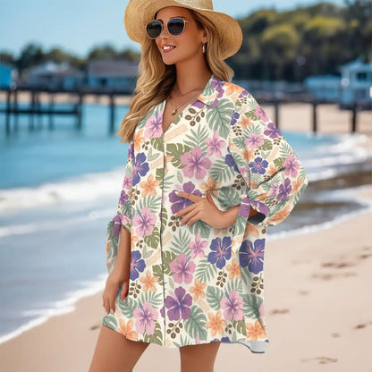 Retro Tropical Tiki Summer, Hawaiian Hibiscus Purple Women&