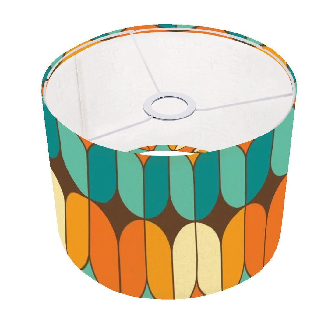 Mid Century Modern Bold Orange, Teal Geometric Groovy Lamp SHADE - Mid Century Modern Gal