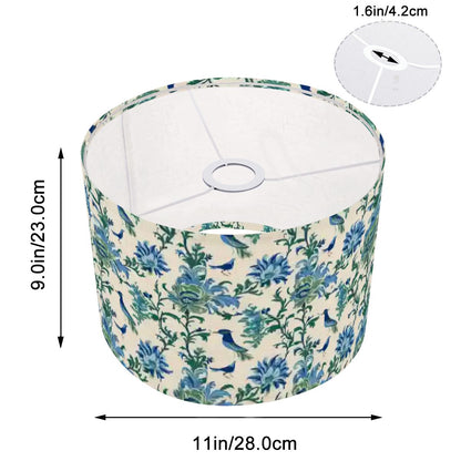 Chinoiserie Botanical Garden Birds, Blue, Green Asian Inspired Modern Lamp SHADE ONLY - For Arc Floor Lamps Only - Mid Century Modern Gal
