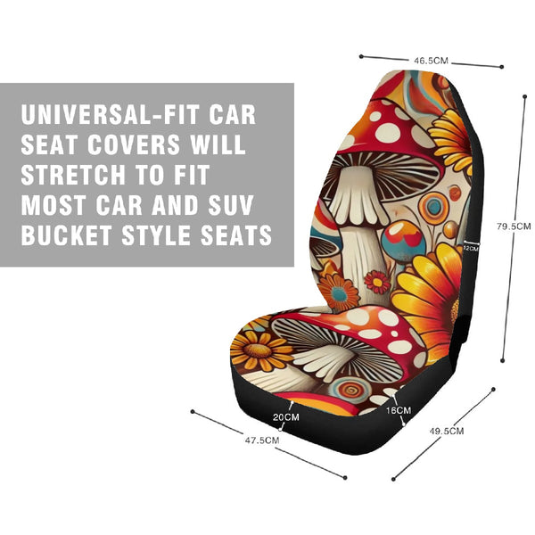 70s Car Seat Covers Groovy Mod Mushroom Floral Front And Back Covers