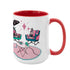 Atomic Reading Cats, Kitschy Mid Century Modern Large Colorful Mug (15oz) - Mid Century Modern Gal