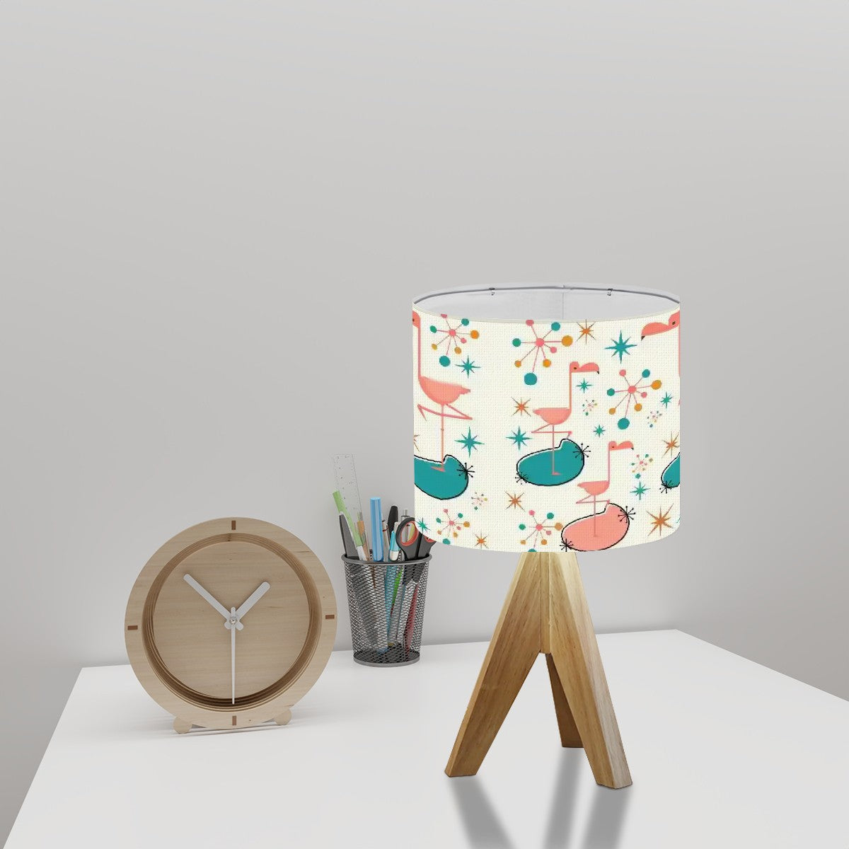 Mid Century Modern Flamingo Palm Springs Cali Style Tripod Table Lamp - Mid Century Modern Gal