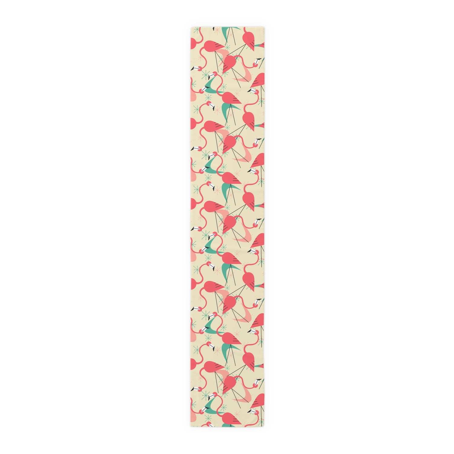 Retro Kitschy Tropical Flamingo Summer Vibes, Palm Spring California Table Runner for Summer Parties &amp; Home Decor - Mid Century Modern Gal