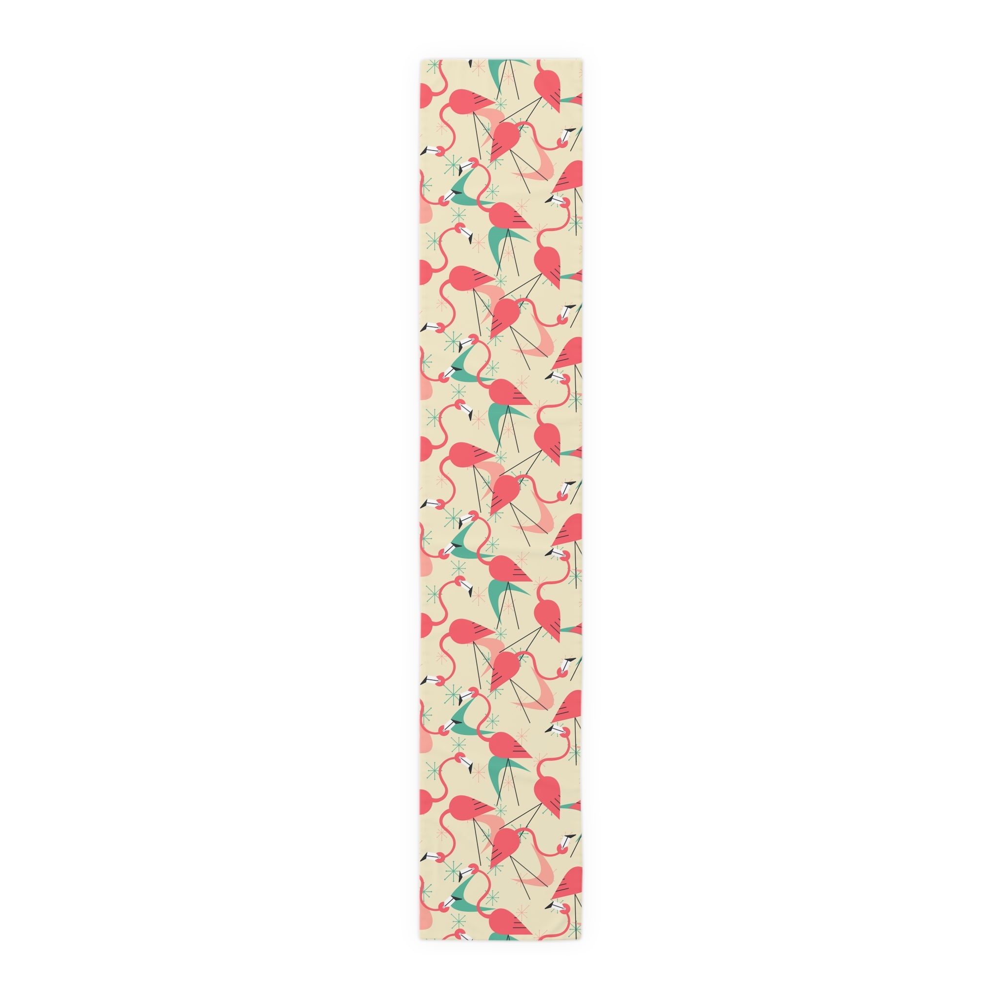 Retro Kitschy Tropical Flamingo Summer Vibes, Palm Spring California Table Runner for Summer Parties &amp; Home Decor - Mid Century Modern Gal