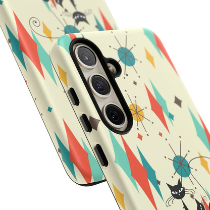 Atomic Kitty Cat, Mid Mod Franciscan Pattern, Kitsch Tough Phone Cases