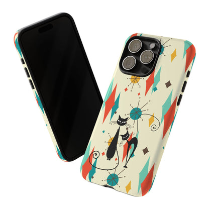 Atomic Kitty Cat, Mid Mod Franciscan Pattern, Kitsch Tough Phone Cases