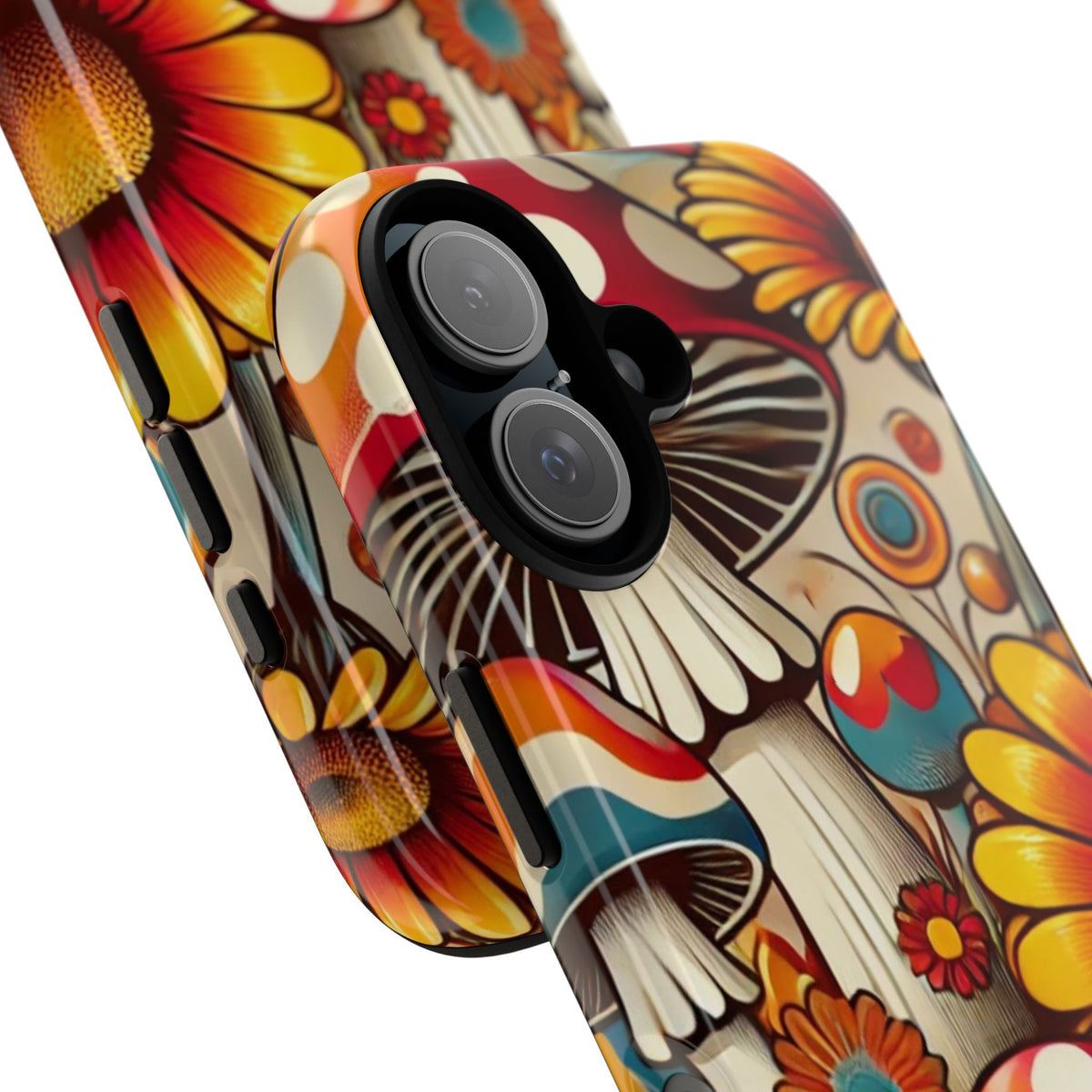 Colorful Mushroom Flower Phone Case - Boho Chic Design