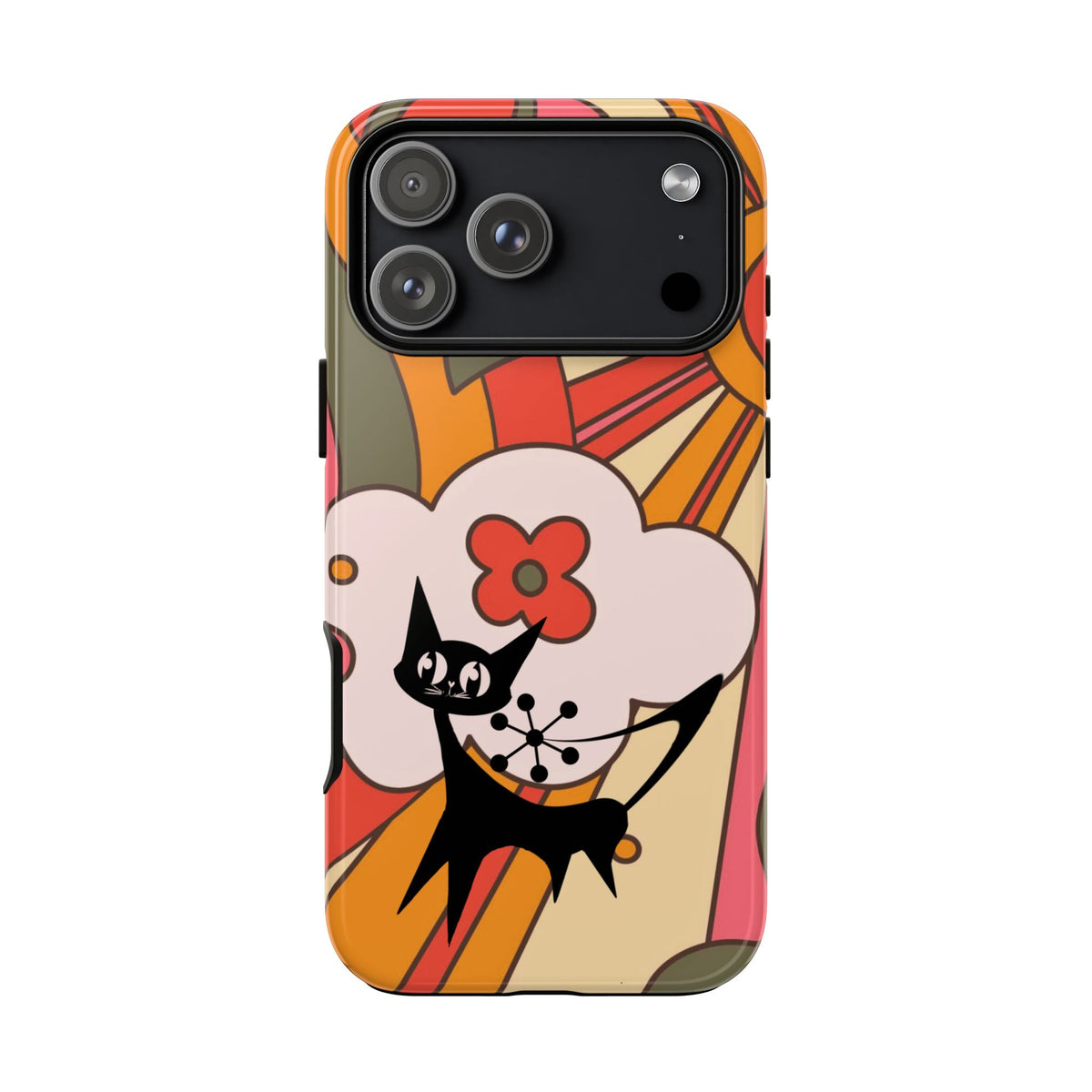 Atomic Cat, Retro Sunburst, Groovy Mod Smart Phone Tough Phone Cases
