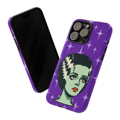 Bride of Frankenstein Retro Mid Mod Horror Buff Purple Halloween Tough Phone Case