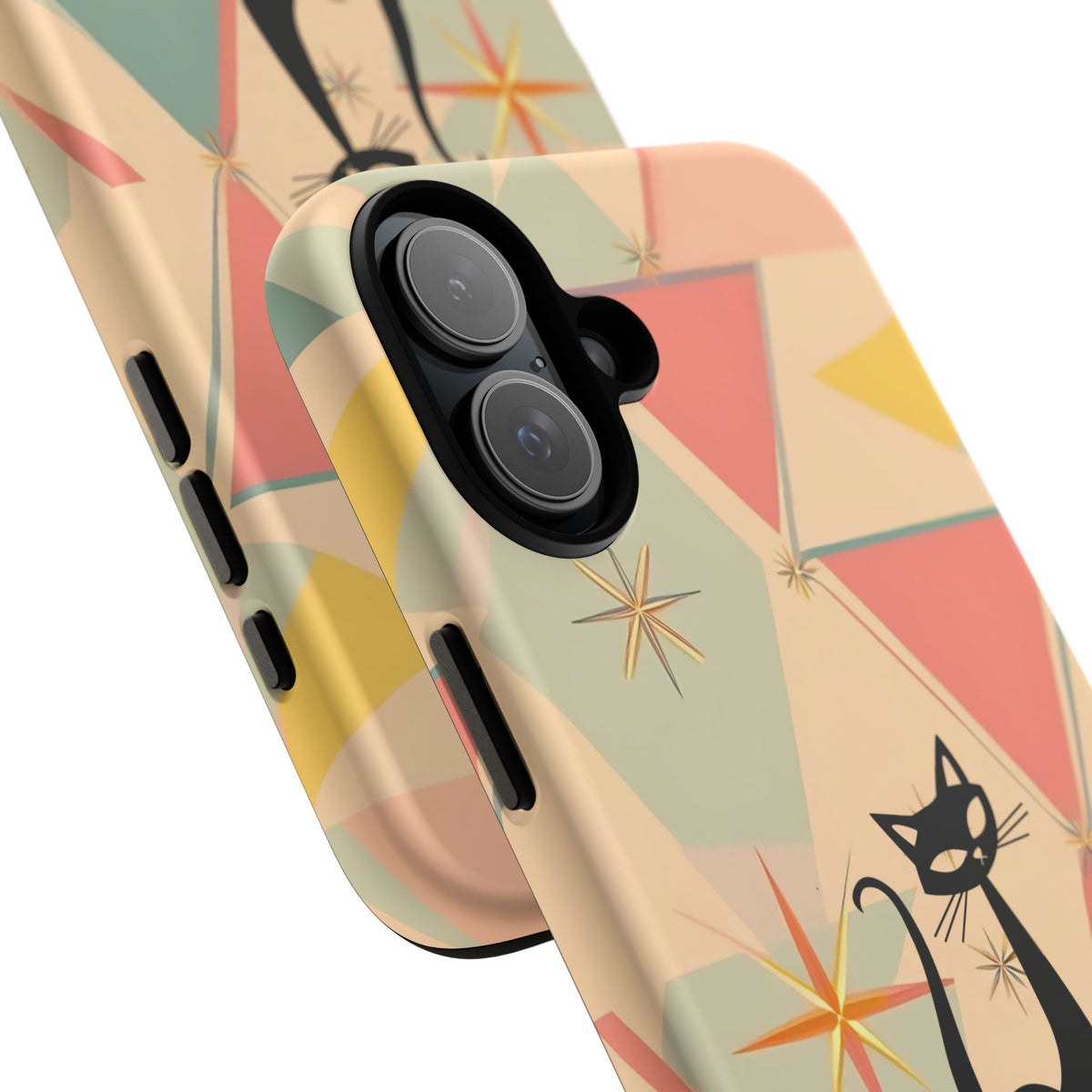 Atomic Cat Mid Mod Retro Cat Phone Case | Tough Cases with Vintage Vibe | Ideal for Cat Lovers