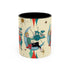 Mid Century Modern Retro Christmas Mug,  &