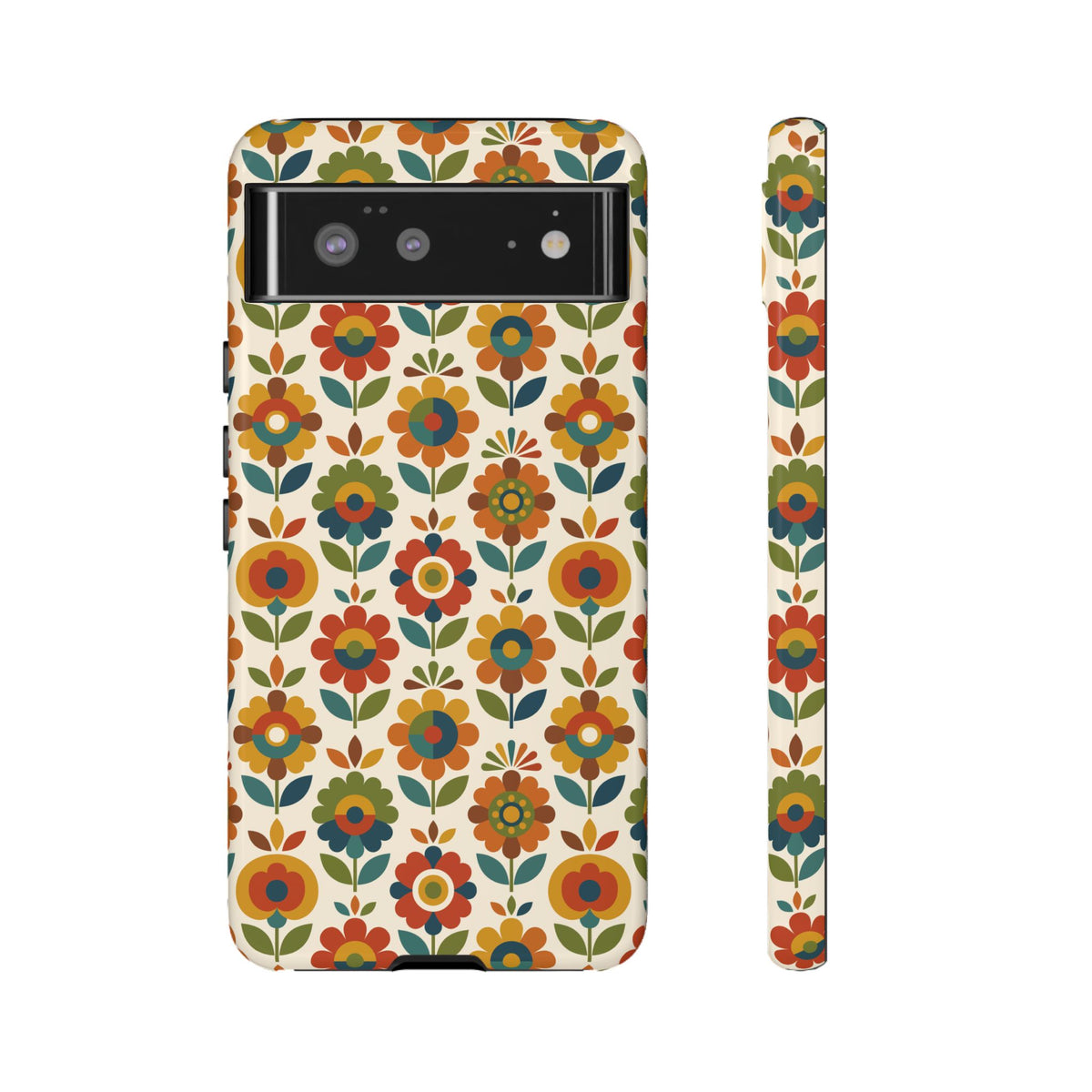 Mid Century Modern Scandinavian Floral Earth Tones Tough Phone Case